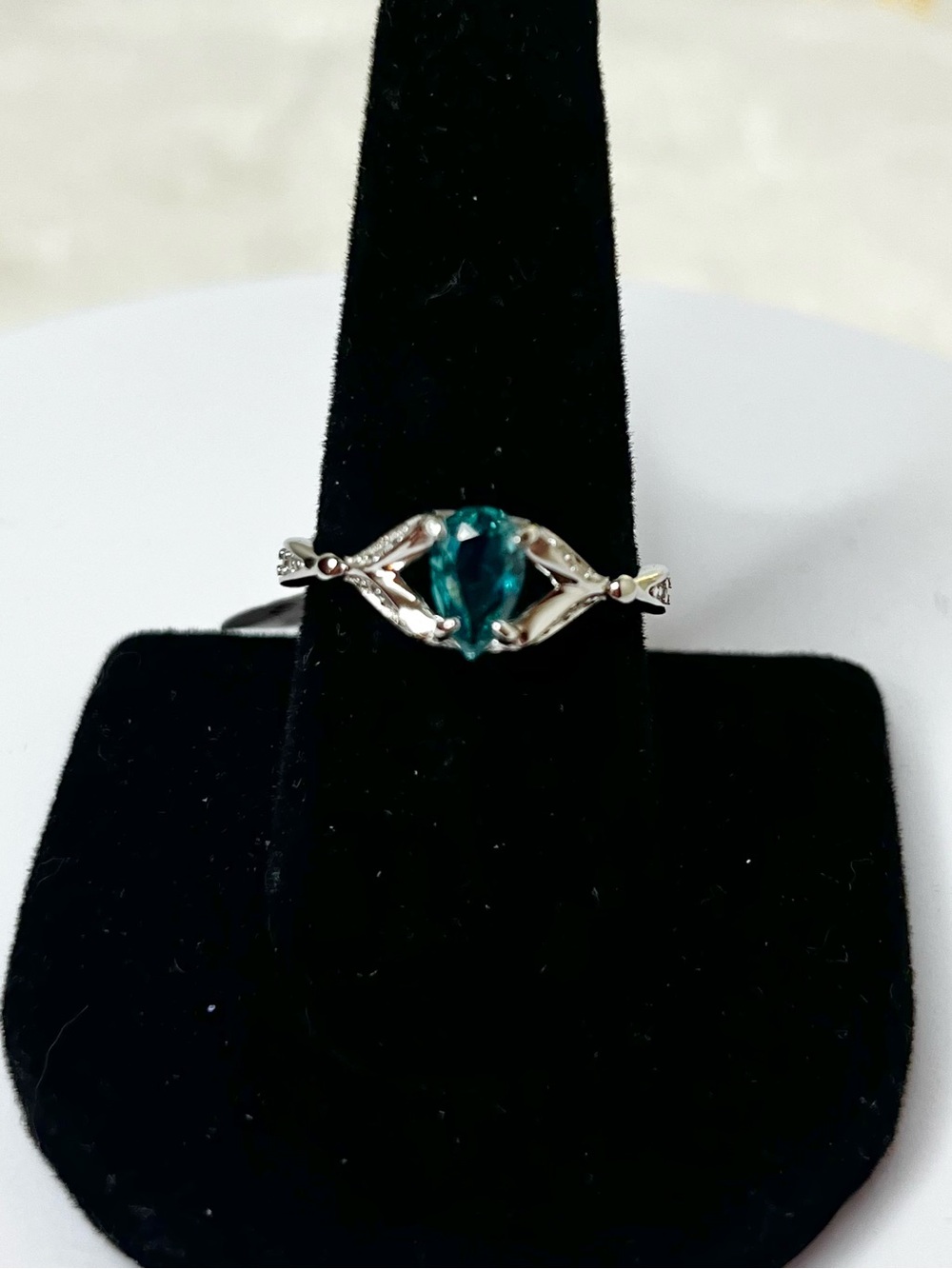 Bomb Party Teardrop Paraiba Tourmaline Sterling Silver Ring